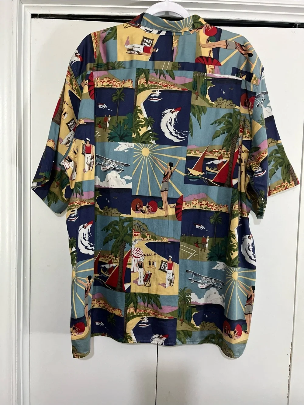 Reyn Spooner Egyptian Cotton Hawaiian Art Deco Print Short Sleeve Button Down - Picture 8 of 11